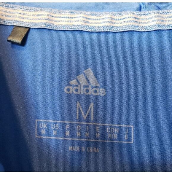 ADIDAS Moisture Wicking Striped Polo Shirt Golf Casual Medium - Picture 2 of 6